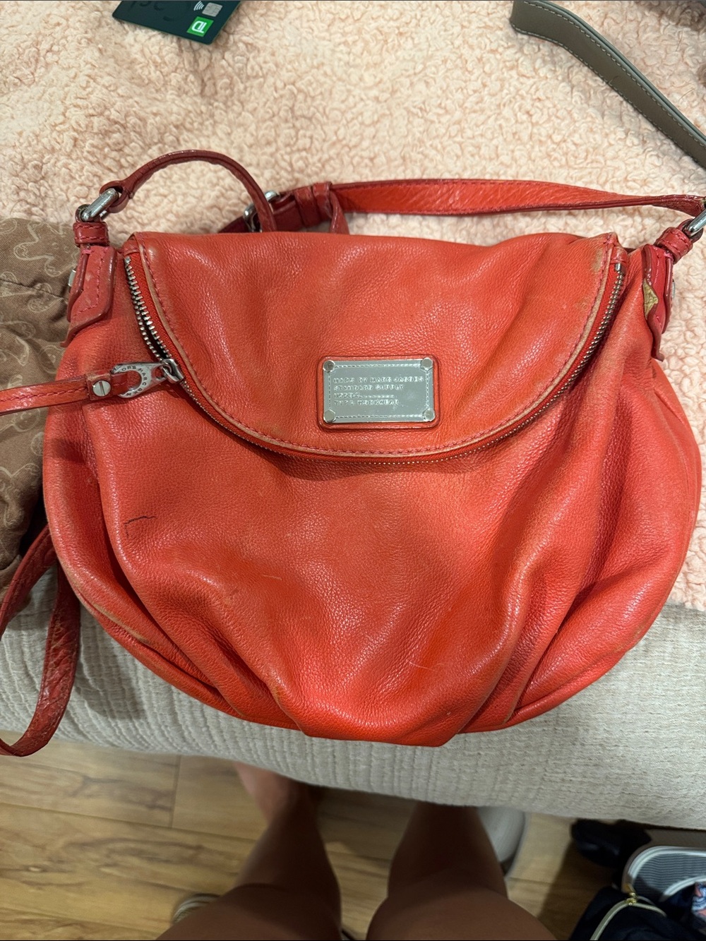Marc by Marc Jacobs Coral-Red Leather Shoulder Bag